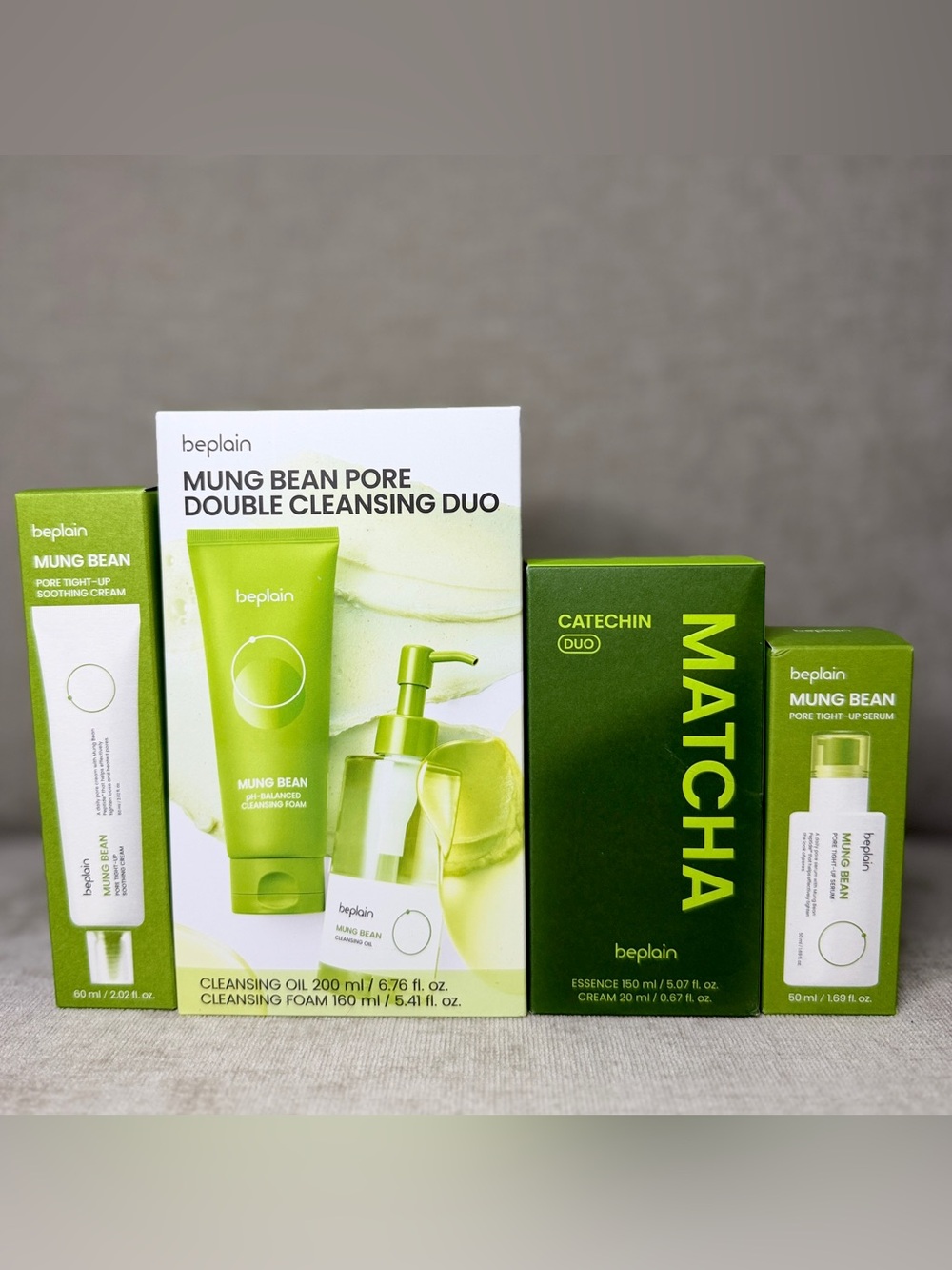 beplain Mung Bean + Matcha Catechin Skincare Bundle | 4-Piece K-Beauty Set 💚